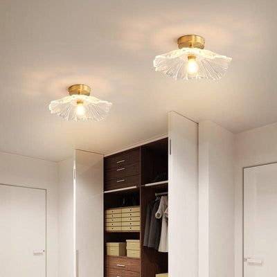 LuminaPetal Warm White Floral Glass Flush Mount Ceiling Light Fixture OpalDwell