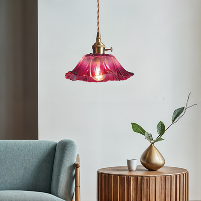 Liora | Floral Glass Pendant - OpalDwell