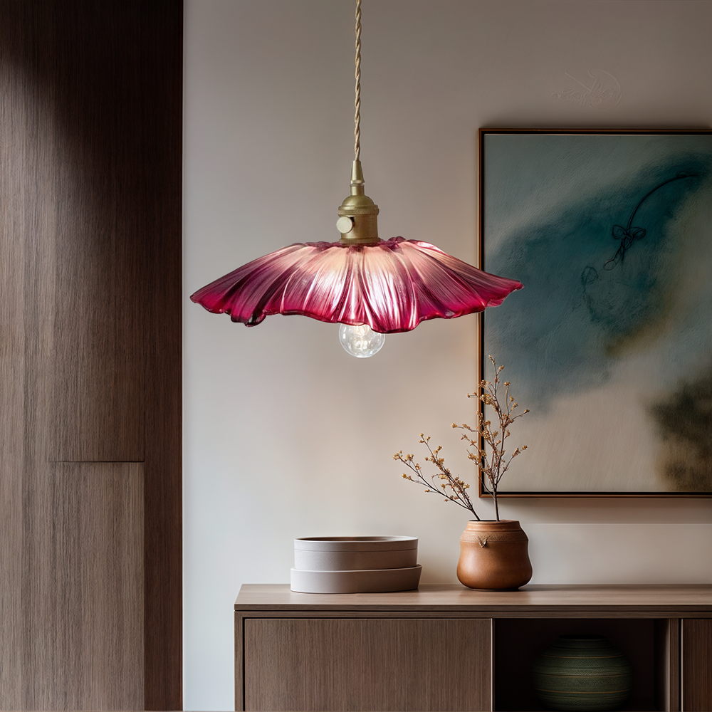 Liora | Floral Glass Pendant - OpalDwell