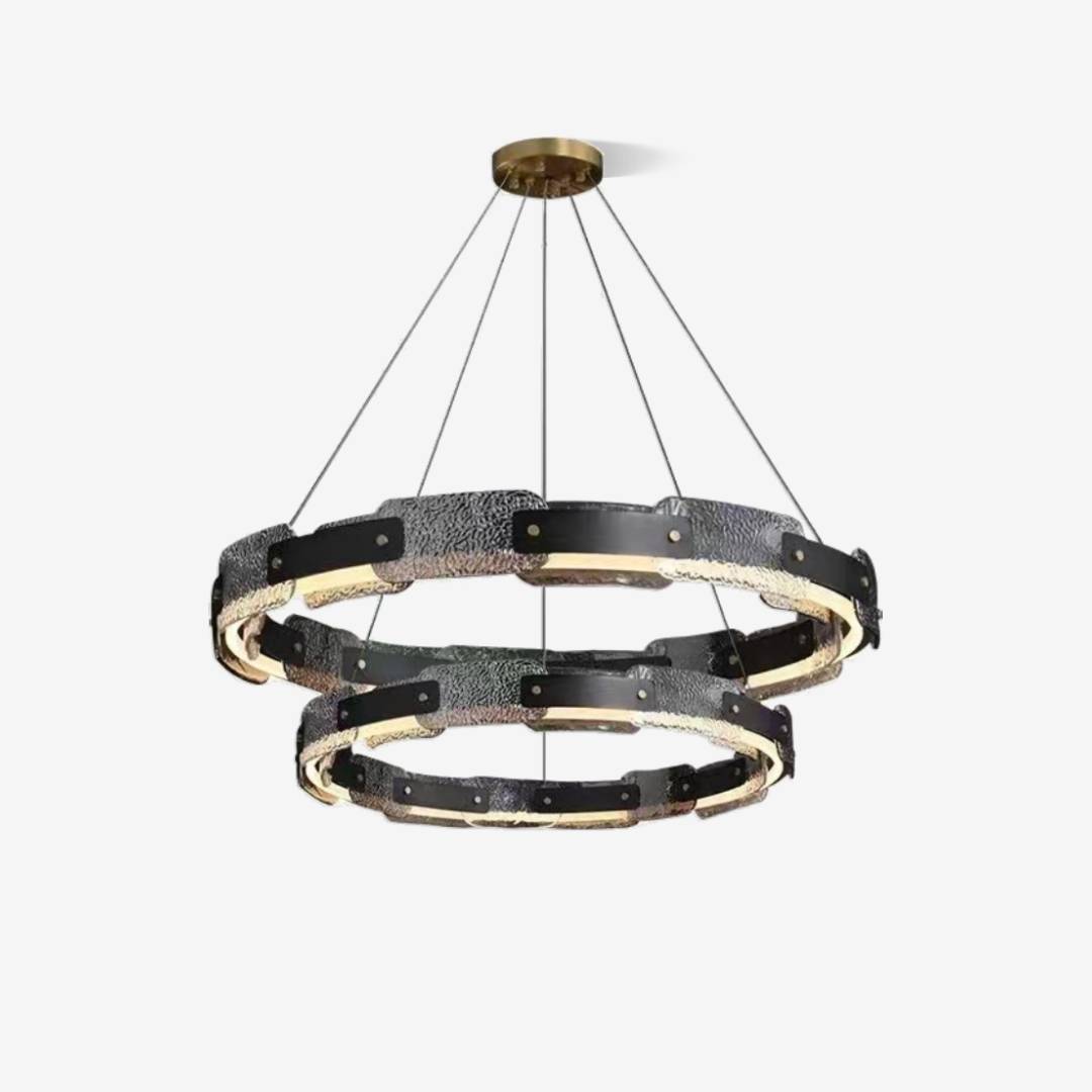 Modern Smoked Glass Ring Chandelier With Luxury LED Ceiling Light OpalDwell