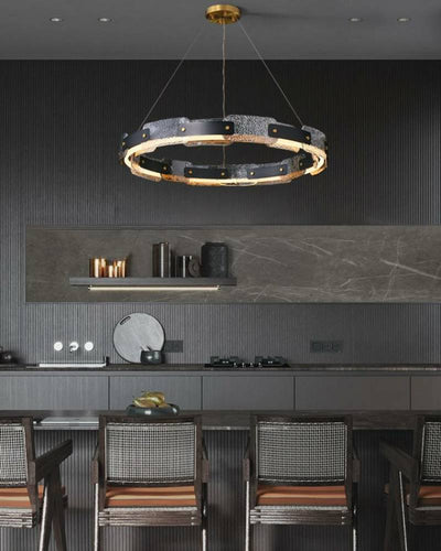 Modern Smoked Glass Ring Chandelier With Luxury LED Ceiling Light OpalDwell