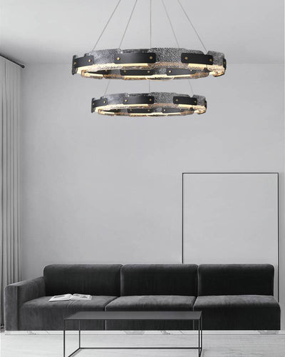 Modern Smoked Glass Ring Chandelier With Luxury LED Ceiling Light OpalDwell