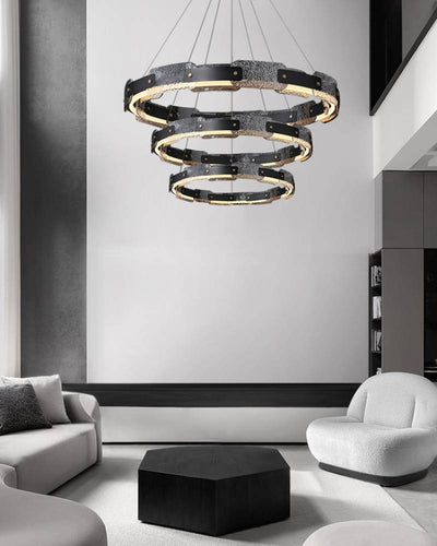 Modern Smoked Glass Ring Chandelier With Luxury LED Ceiling Light OpalDwell