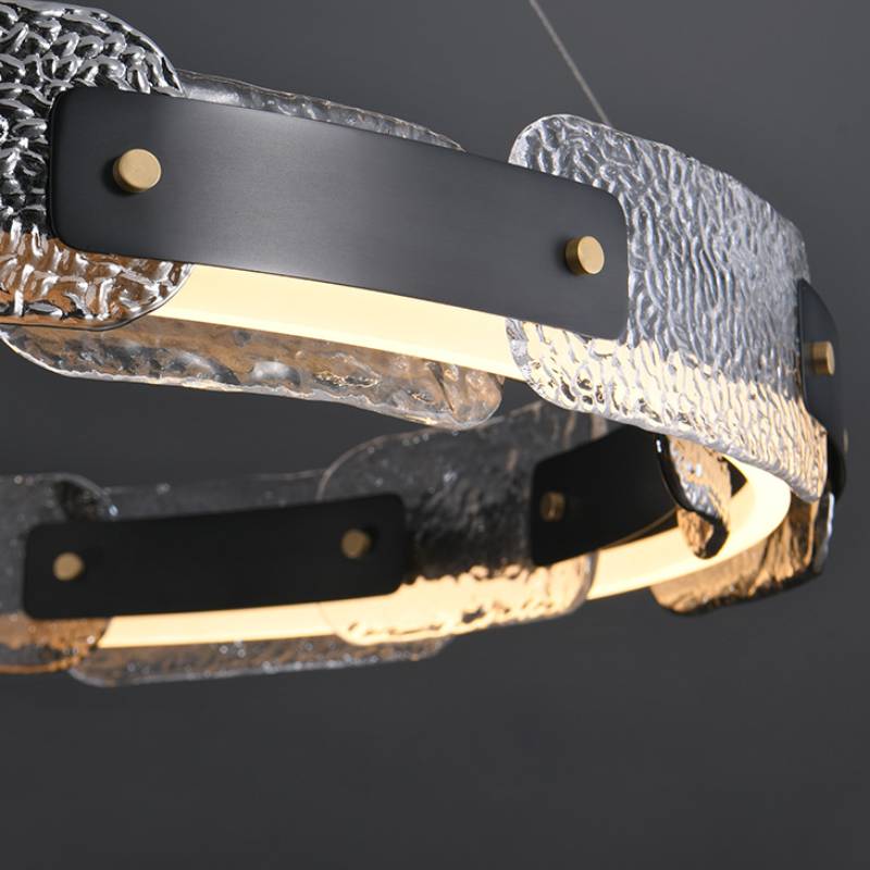 Modern Smoked Glass Ring Chandelier With Luxury LED Ceiling Light OpalDwell
