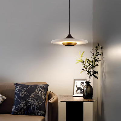 Elara Marble Pendant Light Modern With Integrated LED - OpalDwell