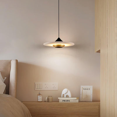 Elara Marble Pendant Light Modern With Integrated LED - OpalDwell