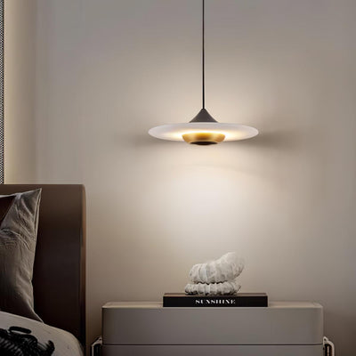 Elara Marble Pendant Light Modern With Integrated LED - OpalDwell