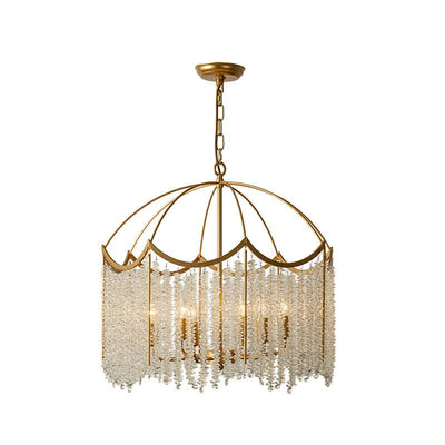 Opulent Crystal Pendant Light Gold Chandelier Ceiling Lamp OpalDwell