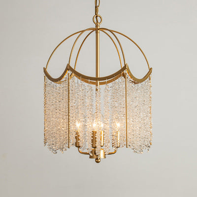 Opulent Crystal Pendant Light Gold Chandelier Ceiling Lamp OpalDwell