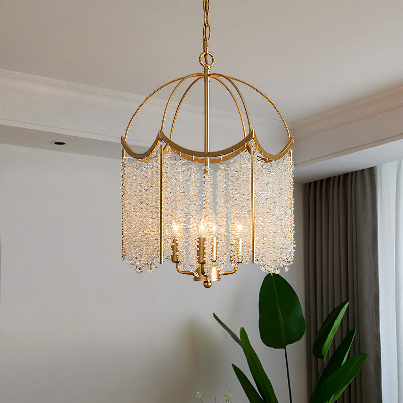 Opulent Crystal Pendant Light Gold Chandelier Ceiling Lamp OpalDwell