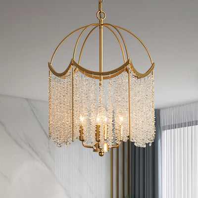 Opulent Crystal Pendant Light Gold Chandelier Ceiling Lamp OpalDwell