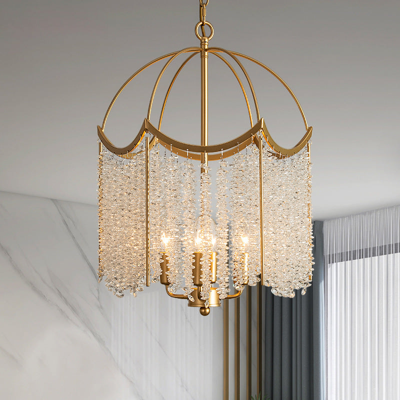 Opulent Crystal Pendant Light Gold Chandelier Ceiling Lamp OpalDwell