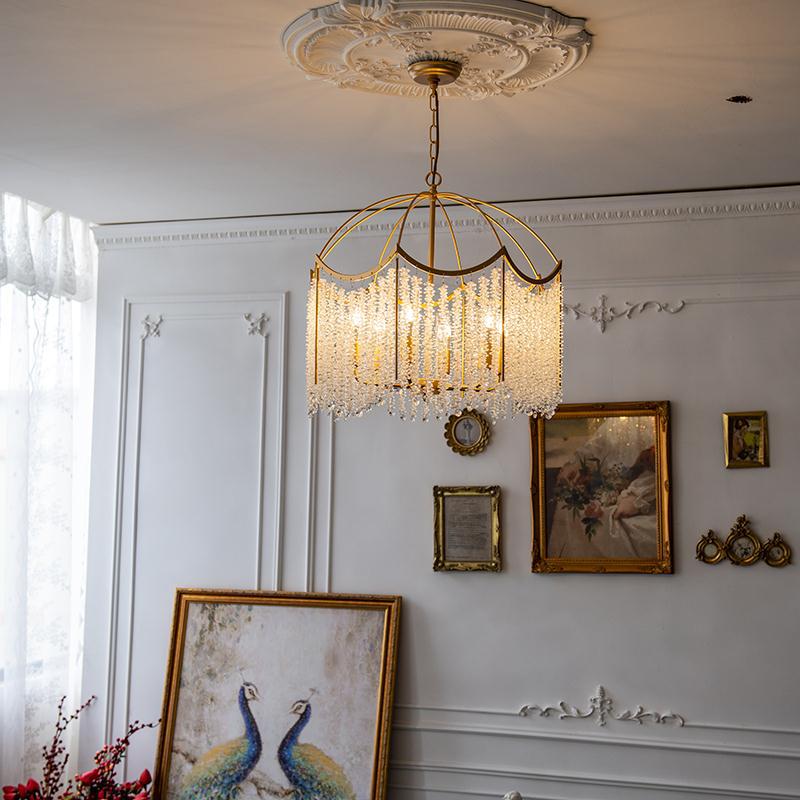 Opulent Crystal Pendant Light Gold Chandelier Ceiling Lamp OpalDwell