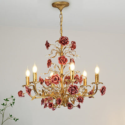 Rose Chandelier In French Country Style Vintage Ceiling Light OpalDwell
