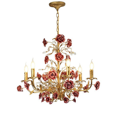 Rose Chandelier In French Country Style Vintage Ceiling Light OpalDwell