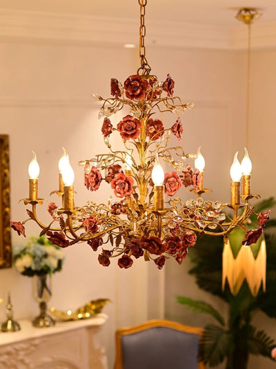 Rose Chandelier In French Country Style Vintage Ceiling Light OpalDwell