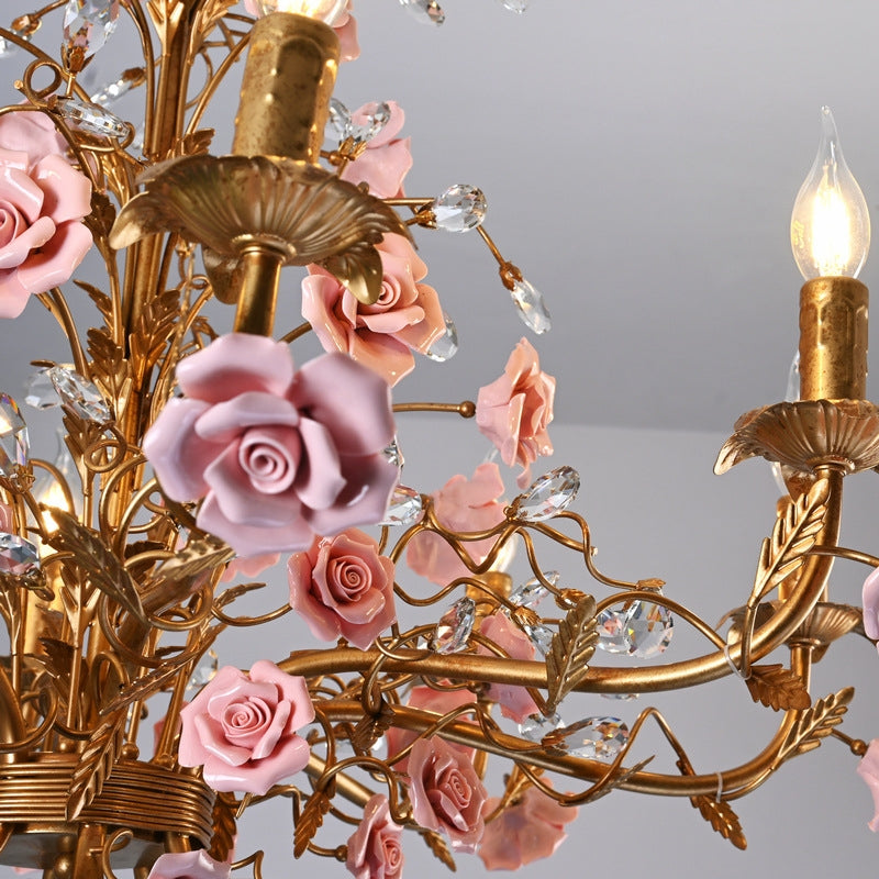Rose Chandelier In French Country Style Vintage Ceiling Light OpalDwell