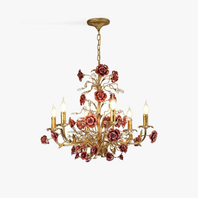 Rose Chandelier In French Country Style Vintage Ceiling Light OpalDwell
