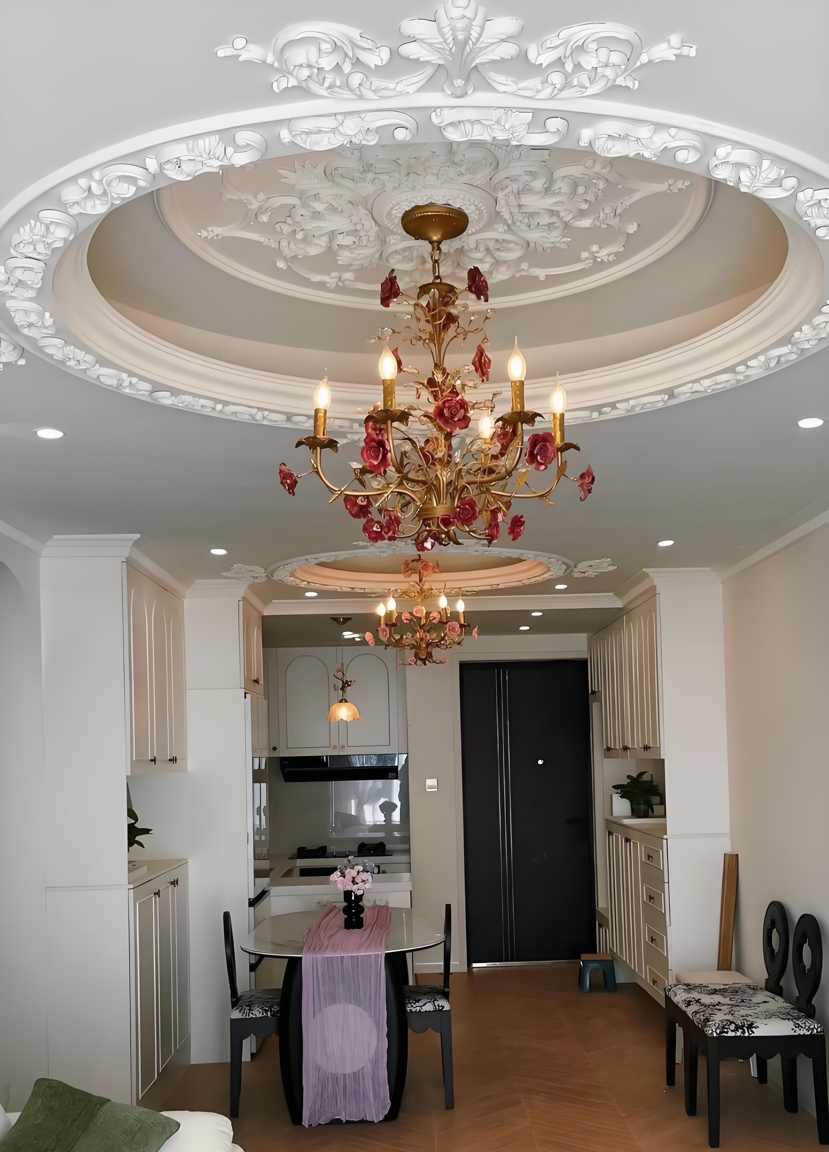 Rose Chandelier In French Country Style Vintage Ceiling Light OpalDwell