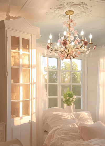Rose Chandelier In French Country Style Vintage Ceiling Light OpalDwell