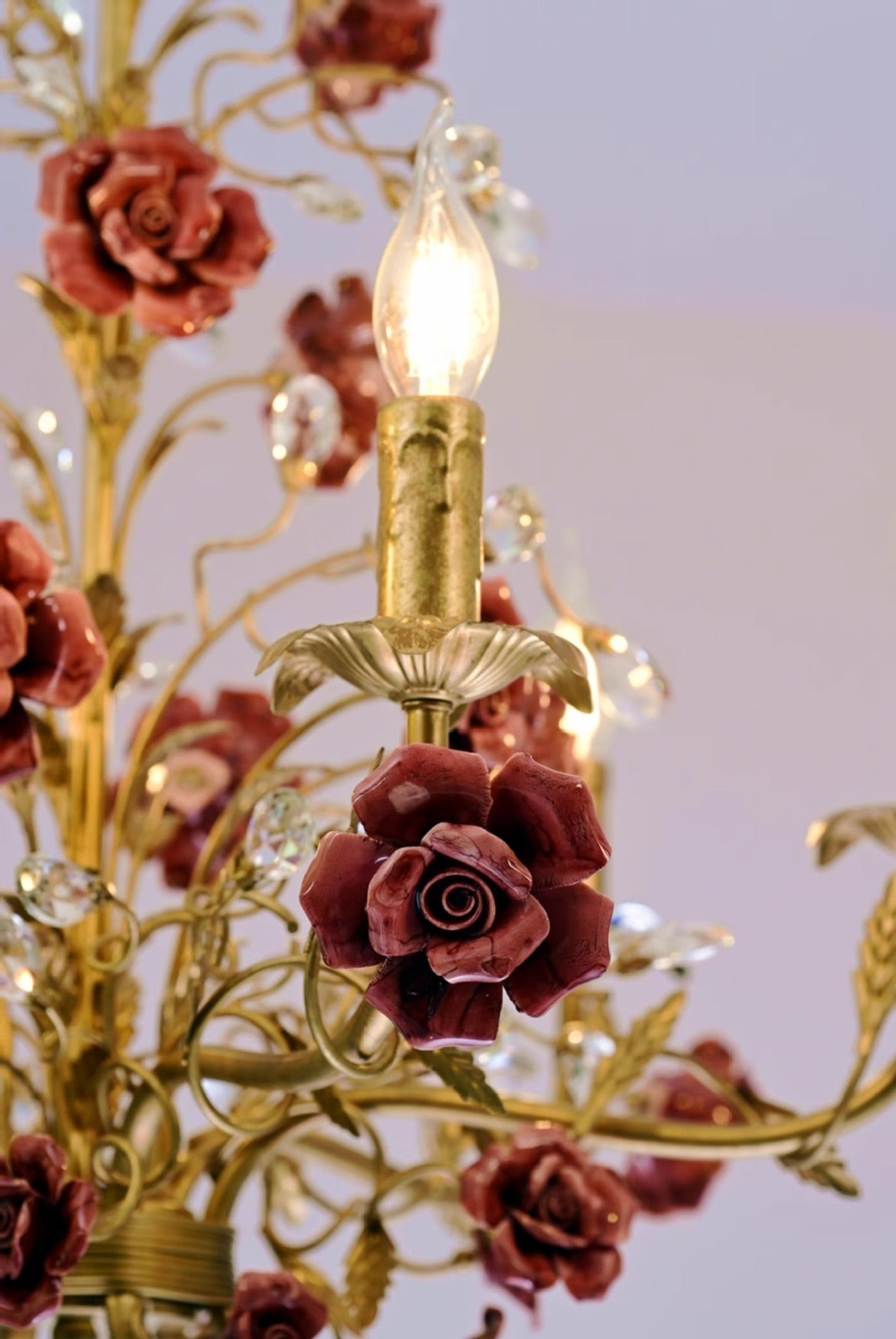 Rose Chandelier In French Country Style Vintage Ceiling Light OpalDwell