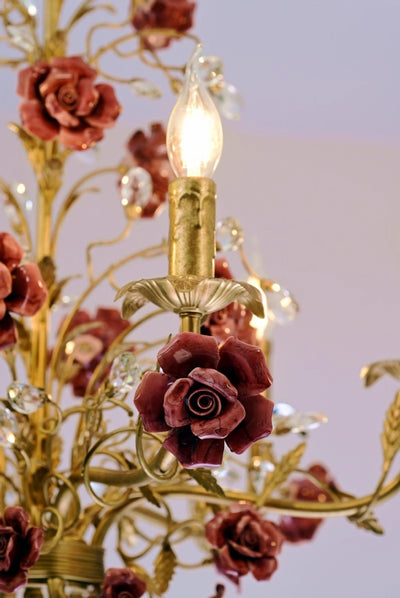 Rose Chandelier In French Country Style Vintage Ceiling Light OpalDwell