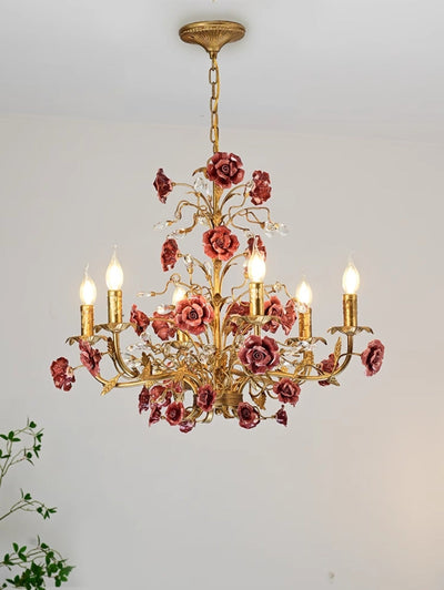 Rose Chandelier In French Country Style Vintage Ceiling Light OpalDwell