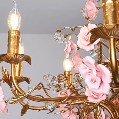 Rose Chandelier In French Country Style Vintage Ceiling Light OpalDwell