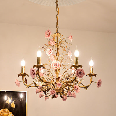 Rose Chandelier In French Country Style Vintage Ceiling Light OpalDwell
