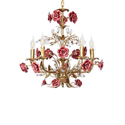 Rose Chandelier In French Country Style Vintage Ceiling Light OpalDwell