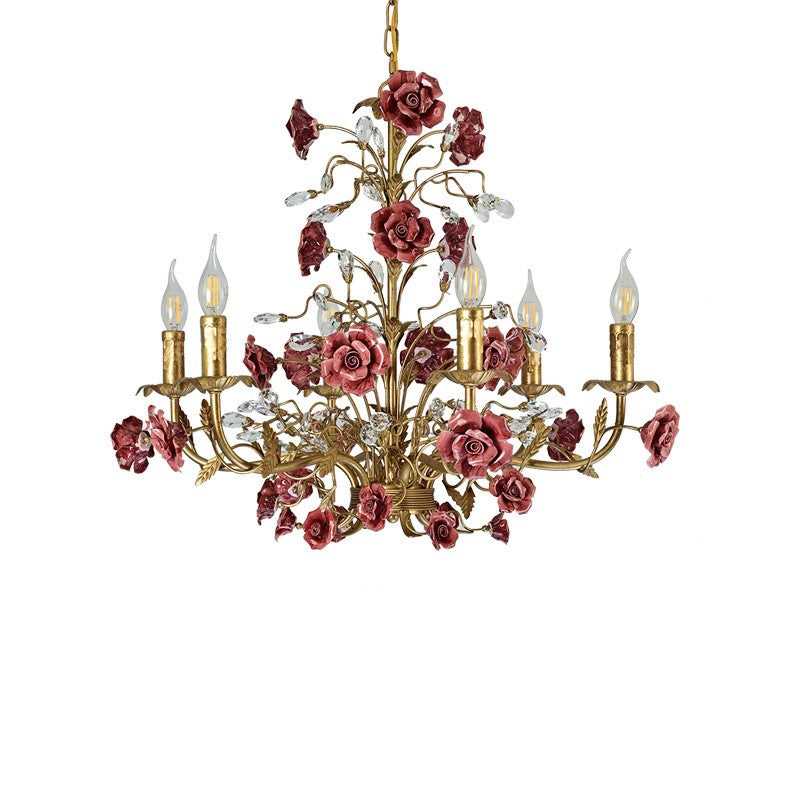 Rose Chandelier In French Country Style Vintage Ceiling Light OpalDwell
