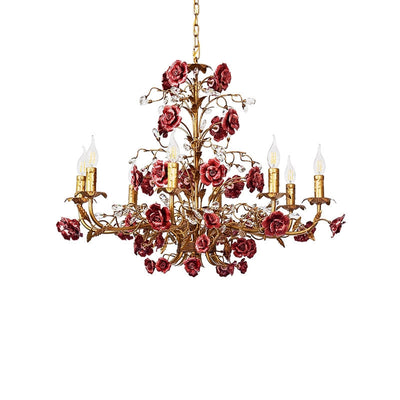 Rose Chandelier In French Country Style Vintage Ceiling Light OpalDwell