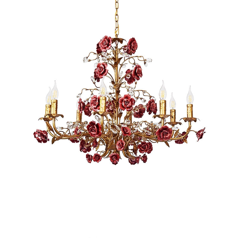 Rose Chandelier In French Country Style Vintage Ceiling Light OpalDwell