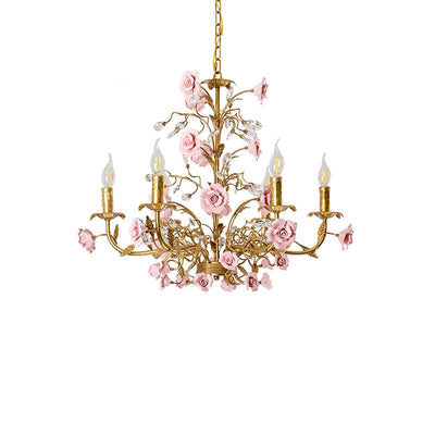 Rose Chandelier In French Country Style Vintage Ceiling Light OpalDwell