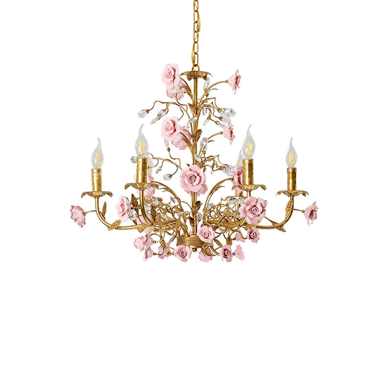 Rose Chandelier In French Country Style Vintage Ceiling Light OpalDwell
