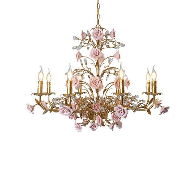 Rose Chandelier In French Country Style Vintage Ceiling Light OpalDwell