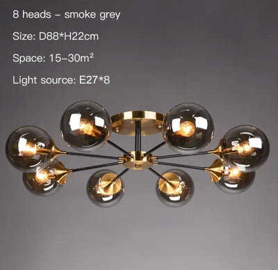 Glass Globe Chandelier in Jade OpalDwell