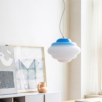 AuroraHue Gradient Frosted Glass Pendant Lamp For Ambience - OpalDwell