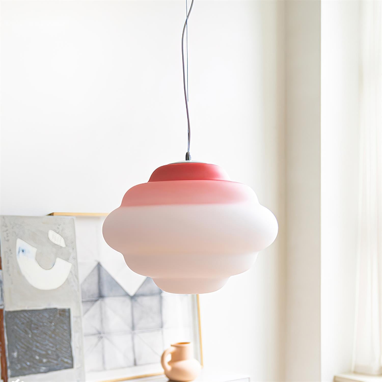 AuroraHue Gradient Frosted Glass Pendant Lamp For Ambience - OpalDwell