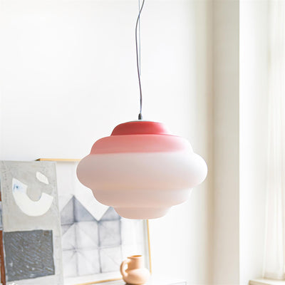 AuroraHue Gradient Frosted Glass Pendant Lamp For Ambience - OpalDwell