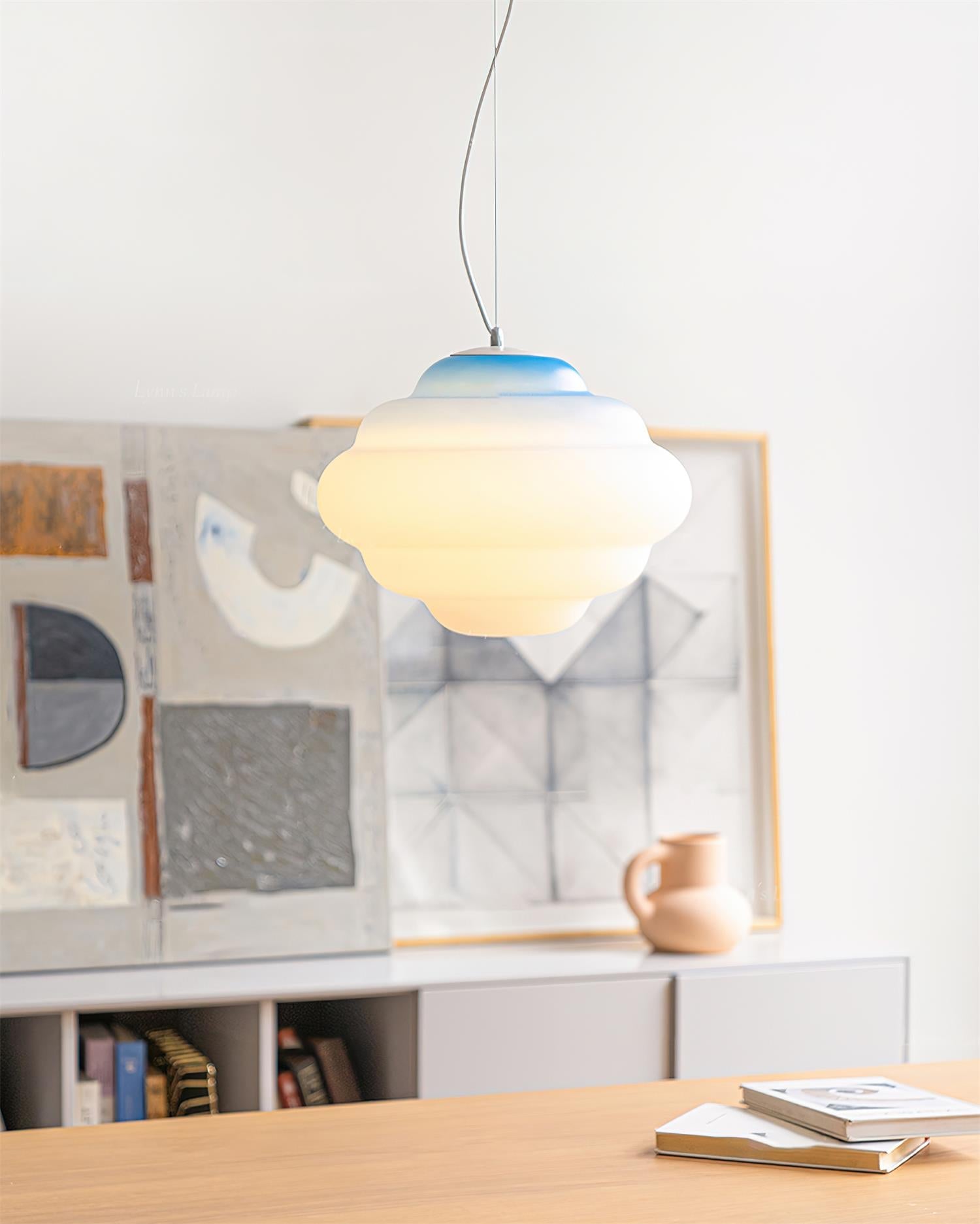 AuroraHue Gradient Frosted Glass Pendant Lamp For Ambience - OpalDwell
