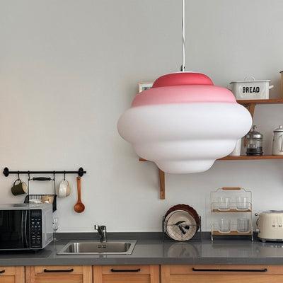 AuroraHue Gradient Frosted Glass Pendant Lamp For Ambience - OpalDwell