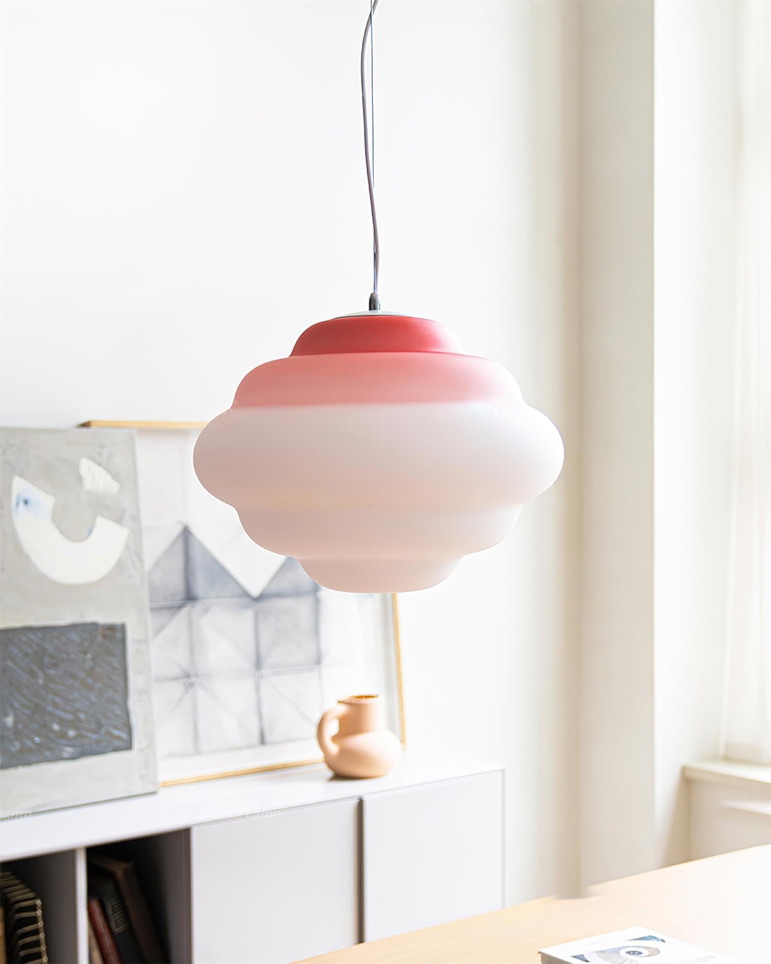 AuroraHue Gradient Frosted Glass Pendant Lamp For Ambience - OpalDwell