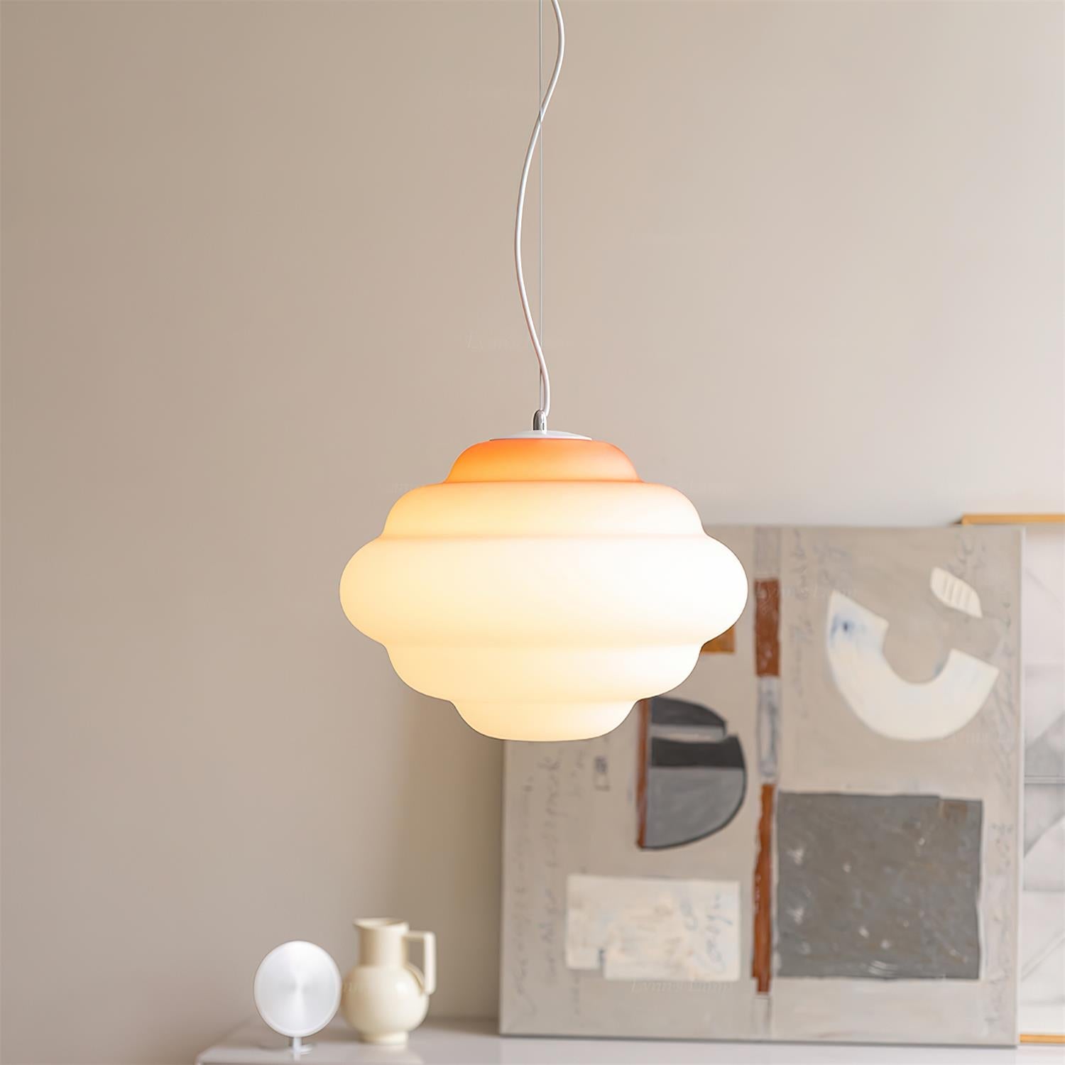 AuroraHue Gradient Frosted Glass Pendant Lamp For Ambience - OpalDwell