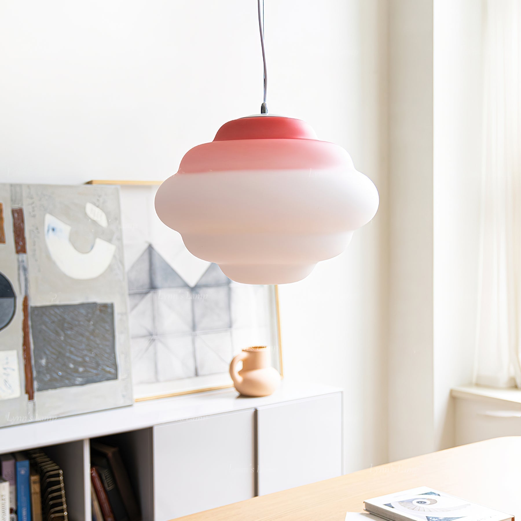 AuroraHue Gradient Frosted Glass Pendant Lamp For Ambience - OpalDwell