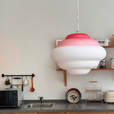 AuroraHue Gradient Frosted Glass Pendant Lamp For Ambience - OpalDwell