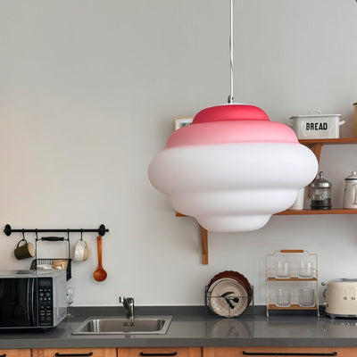 AuroraHue Gradient Frosted Glass Pendant Lamp For Ambience - OpalDwell