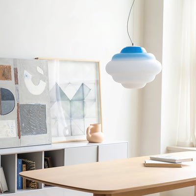 AuroraHue Gradient Frosted Glass Pendant Lamp For Ambience - OpalDwell