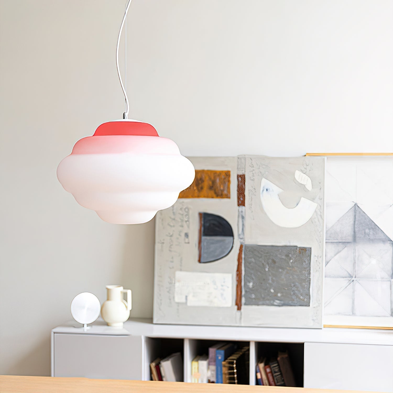 AuroraHue Gradient Frosted Glass Pendant Lamp For Ambience - OpalDwell