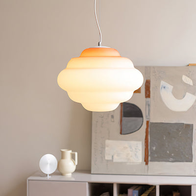 AuroraHue Gradient Frosted Glass Pendant Lamp For Ambience - OpalDwell